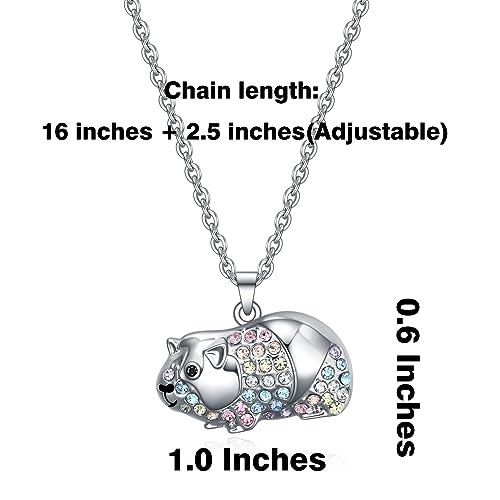 VEEHOO Axolotl/Guinea Pig/Sloth/Hippo/Eagle/Otter/Goat/Dragon Necklace for Girls Women,Cute Animal Jewelry Gifts for Daughter Niece3