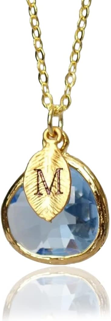 Blue Topaz Necklace, December Birthstone Jewelry, Gold or Silver, Birthday Present