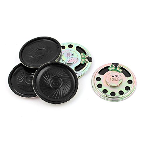 Lot De 2 Haut-parleurs 45mm 8 Ohm 1W - Aimant Externe Métal/blanc - Pour Bricolage Audio Et Réparations