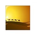 Sunset All The Way to The Silk Road Camel Desert Ceramic Tile Glossy Decal Glazed Brick Adorn Stone