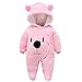 Tabpole Neonato Neonato Ragazzi Ragazze Flanella Piedi Pagliaccetto Inverno Cappotto Anteriore Scatta Calda rosa 9 Mesi