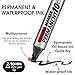 Permanent Markers 10-Pack Black, Chisel Tip Markers with 2-10mm Axe Tip, Waterproof Quick-Dry Ink for Poster Art, Labeling & Shipping