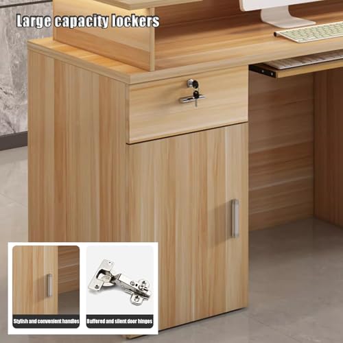 Banco di ricezione con serratura a LED per negozi di abbigliamento e computer, scrivania nera da 120 cm, design moderno ed elegante per piccoli spazi di lavoro