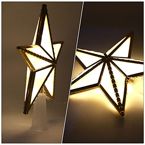 1 Unidade Estrela Do Topo Da Árvore Do Pentagrama Pingentes Decorativos De Férias Luz Decorativa Em