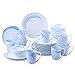 vancasso, série Clara, Service de Table Porcelaine Marbre, Service Vaiselle Complet 32 Pièces pour 8 Personnes, Assiette Plate Creuse, Bols Céréales, Tasse