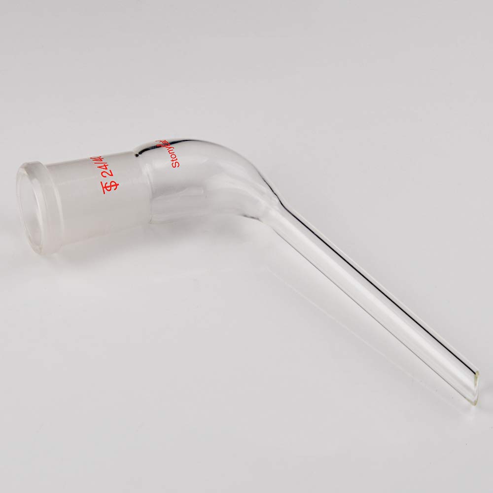 stonylab Glass 105 Degree Angle Distillation Adapter, Borosilicate Glass Distillation Bent Adapter with 24/40 Outer Joint and 100mm Tapered Drip Tube for Laboratory Lab Supply