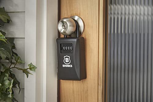 Brinks - 79Mm 4-Dial Resettable Combination Lock Box - Increased Security With Hardened Steel Shackle, Black #TOP4