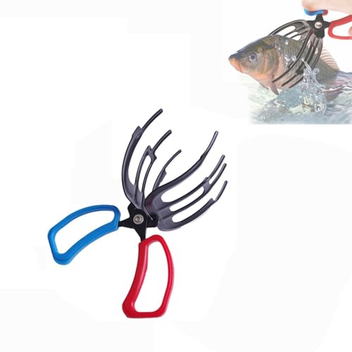 HMPBEFU 3 Claw Fish Gripper, Metal Fish Pliers Control Clamp, Secure Grip on Diverse Freshwater Fish, Have for Fishing Tackle Enthusiasts
