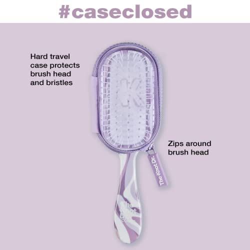 The Knot Dr. For Conair Mini Hair Brush, Wet And Dry Detangler With Clear Storage Case, Removes Knots And Tangles, For All Hair Types, Marblized Lavender Print (Pack Of 2) #TOP3