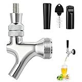 Dbgogo Beer Faucet, Stainless Core Beer Tap Faucet Commercial Draft Beer Tap with Beer Tap Handle & Tap Plug No Leak Kegerator Tap for Home Bar Beer Tower