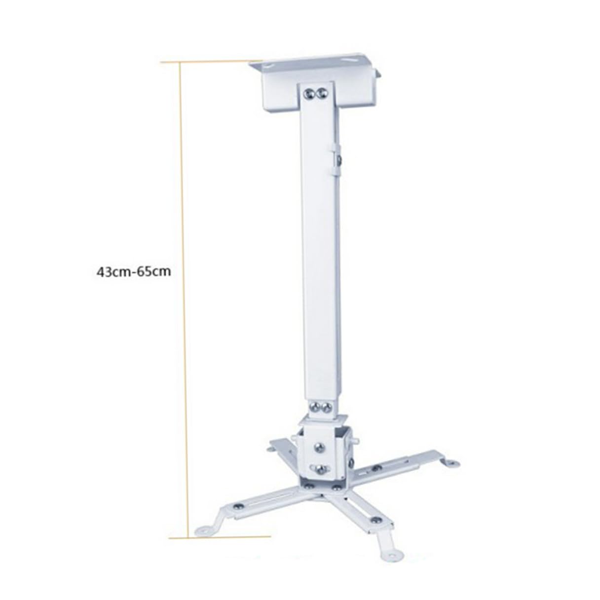 Supporto a Soffitto per Proiettore Regolabile 15kg in Ferro Bianco | Supporto da Soffitto per Proiettore, Canalina Regolabile, Piastra a Soffitto, 4 Bracci Snodati Doppi