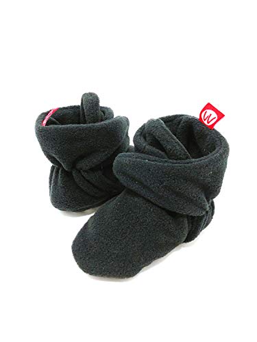 Wrapables® Fleece Baby Booties with Anti-Skid Bottoms, Black, 6-12 M