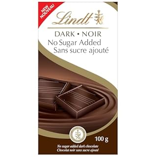 Lindt No Sugar Added Dark Chocolate Bar, 100 Grams