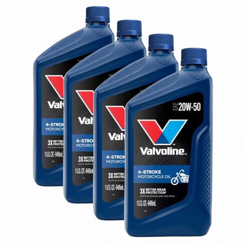 Valvoline 4-Stroke Motorcycle SAE 20W-50 Oil 1 QT (4 Pack)