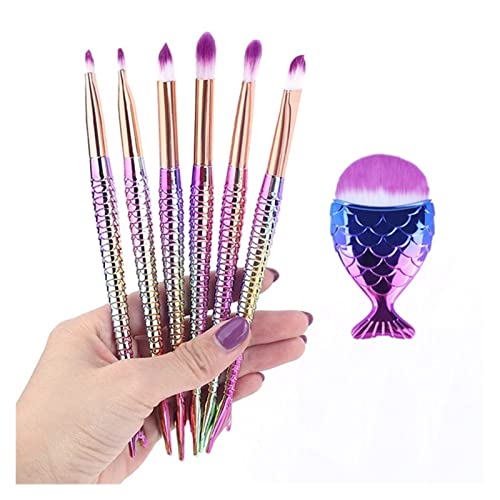 Pinceaux de maquillage naturels en poils doux Mermai pour un fini teint et paupières impeccable