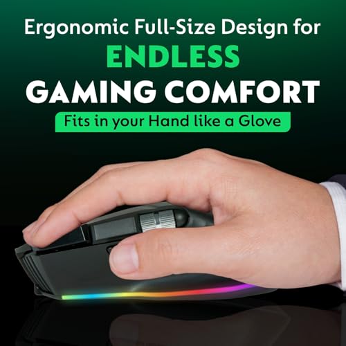 Image of Corporal StrikeX Gaming Mouse | 10,000 DPI Adjustable | RGB Lighting | 1000Hz Polling Rate | Ultra-Fast Response | Dual Mode Wired & Wireless | Ergonomic Design for Gamers - Black