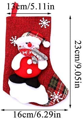 Lot De 4 Grands Bas De Noël – Décoration Cheminée Ou Sapin, Motifs Père Noël Et Rennes – Pour Cadeaux Et Bonbons