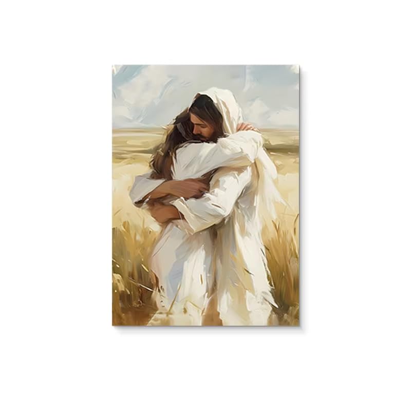 Tableau Dieu enlacé vintage AEFOUU toile HD de 30x45 cm décoration salon et chambre