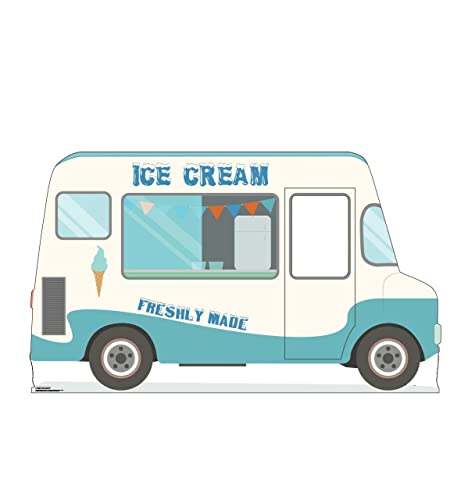 Image of Cardboard People Reversed - Ice Cream Truck Stand-in Life Size Cardboard Cutout Standup