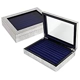 Gefüttert mit königsblauem Samt; Deckel aus gehärtetem Glas