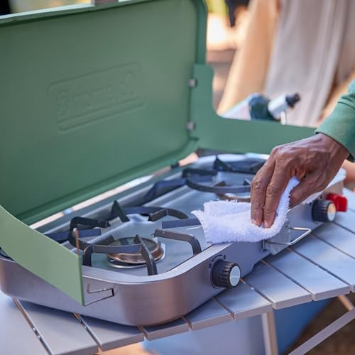 Image of Coleman Cascade 3-in-1 Outdoor Camp Stove, Portable Cooktop with Included Cast-Iron Grill & Griddle Accessories, 24,000 BTUs of Power for Camping, Tailgating, Grilling