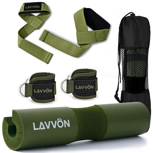 Langhantel Polster Set - Hip Thrust Pad Polster für Langhantelstange - Hantel Nackenpolster, Polsterung für Squats, Booty Training, Gym Fitness - mit Knöchelriemen, Zughilfen für Krafttraining Langhantel Polster Set - Hip Thrust Pad Polster für Langhantelstange - Hantel Nackenpolster, Polsterung für Squats, Booty Training, Gym Fitness - mit Knöchelriemen, Zughilfen für Krafttraining