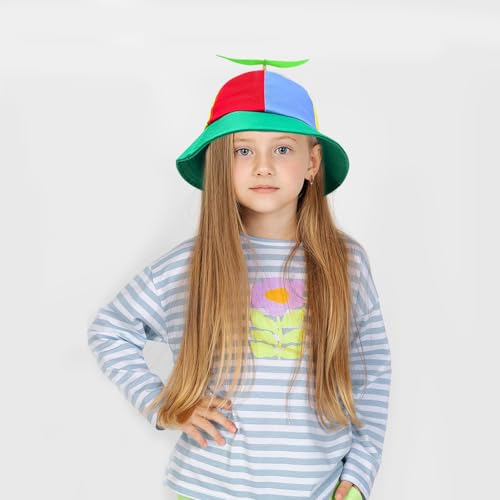 Miniatura 8 de Siebold Sombrero De Hélice,Sombrero De Pescador Helicóptero Hélice Gorras De Arco Iris Sombrero Colorido Con Hélice Fluorescente Verde-57cm