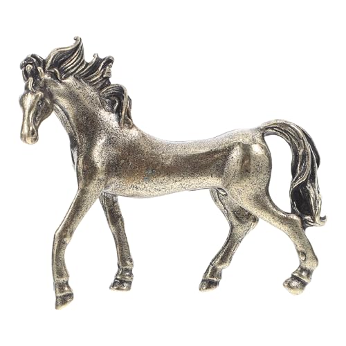 Abaodam Statue Shui Cheval Décoration de Bureau de en Laiton Doré Feng Créative Ornement pour Café et Meuble TV