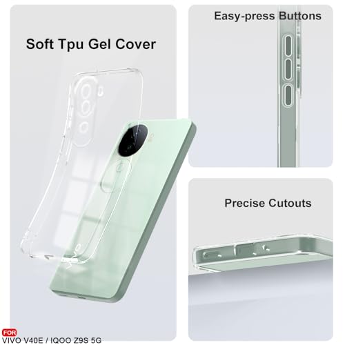 Image of AESTMO Back Case Cover for Vivo V40E 5G / iQOO Z9S 5G | Crystal Clear Design | Shock Proof Design | Transparent Back Case Cover for Vivo V40E 5G / iQOO Z9S 5G (Transparent, TPU)