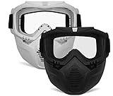 POKONBOY 2 Pack Detachable Masks, Tactical Mask with Goggles Compatible with Nerf Rival , Apollo, Zeus, Khaos, Atlas, & Artemis Blasters Rival Mask ( Black & White )