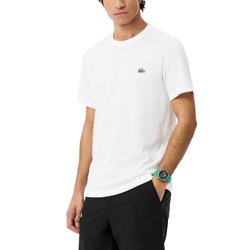 Lacoste Mens Regular Fit Crew Neck T-Shirt, White, 4
