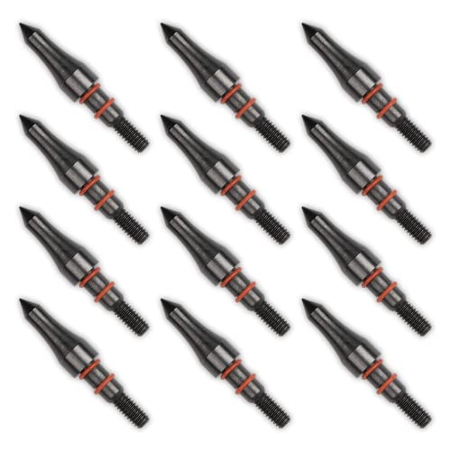 Ximter 12Pcs 100 Grain 5/16”Archery Field Points For Recurve, Compound Bow, Crossbow, Screw-In Practice Field Tips For Hunting And Target Practice #TOP5