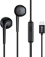 Fone Ouvido Intra-Auricular Com Fio Aut124 Deep Bass Cabo 1.2M Resistente Conector Usb Tipo C Ampla compatibilidade Microfone In-Line Chamadas Preto MPOWER