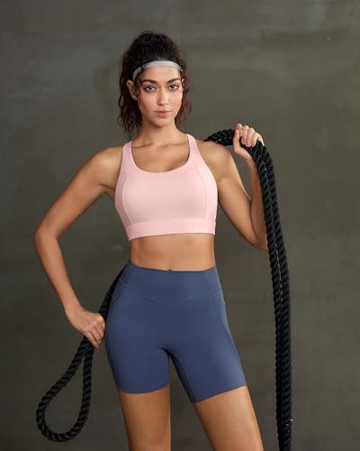 Image of RUNNING GIRL Sports Bra for Women High Support,Strappy Running Supportive High Impact Sports Bras with Sewn in Pads