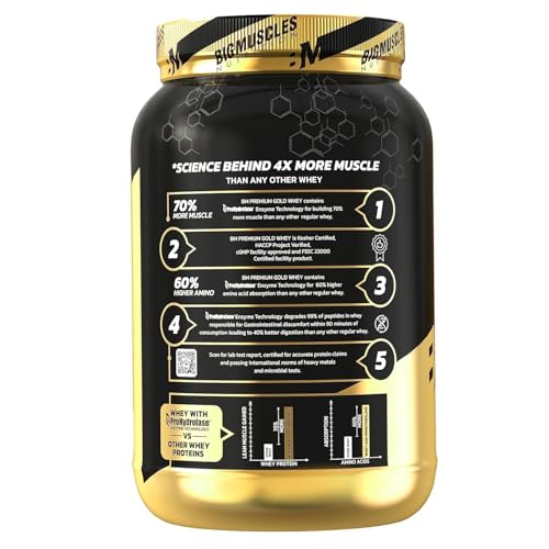 Image of Bigmuscles Nutrition Premium Gold Whey [1 Kilogram] [Chocolate] & Freak Pre-Workout (90G, 15 Servings, Sex On The Beach) Combo | Informed Choice UK Certified | 3Rd Party Lab Tested, 2 Count