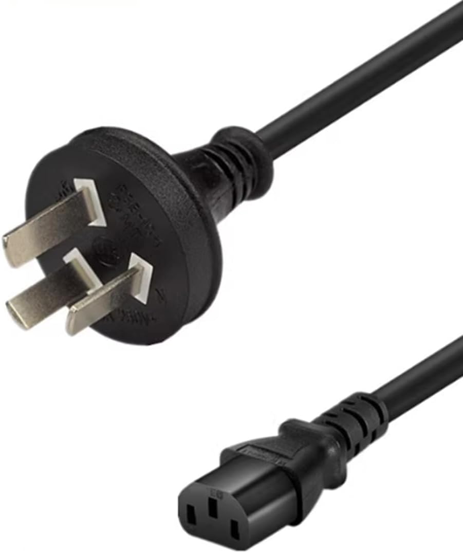 AU to C13 Long Power Cord PC, 3-Prong Australia/New Zealand/China Plug to IEC C13 220v Power Cord Plug,220 Power Cable IEC Cable,18AWG(Straight, 6ft/1.8m)