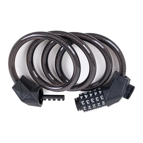 Bike Cable Lock, Anti-Theft Security for Bicycle, Motorcycle, Scooter, 5-Digit Combination