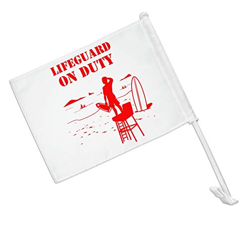 GRAPHICS & MORE Lifeguard On Duty Car Truck Flag with Window Clip On Pole Holder