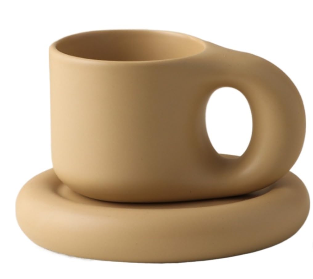 Tazzine Caffè Tazzine Caffe Tazze Caffe Tazze Da Caffè In Ceramica Tazze Da Caffè Affascinante Tazza Con Set Di Piattini Regali Creativi Tazze Da Caffè Da 300 Ml Tazzine da Caffè Tazza da Caffè ( Colo