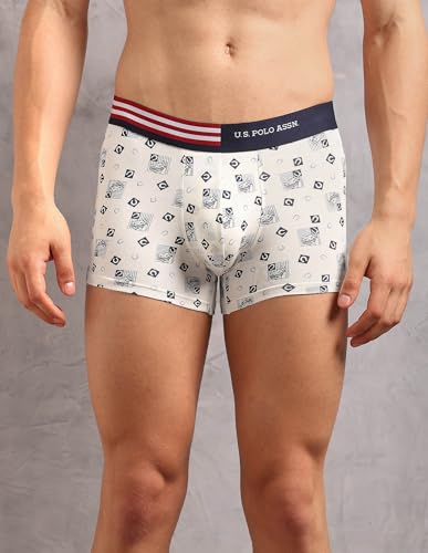 Image of U.S. Polo ASSN. Men's OET20 Printed Low Rise Underwear Trunks - Pack of 3