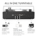 Turntable Record Player with Built-in Speakers, Vinyl Record Player Support Bluetooth Playback Auto Stop 33&45 RPM Speed RCA Line Out AUX in All-in-one Belt-Drive Turntable for Vinyl Records Black