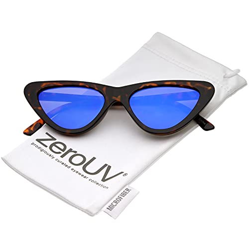 Image of zeroUV Women's Small Thick Neutral Colored Flat Lens Cat Eye Sunglasses 51mm