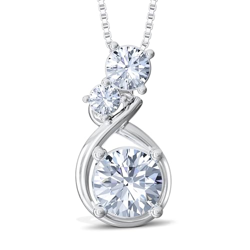 Moissanite Diamond Necklace 1-3 ct – Romantic Gift for Her, Jewelry for Women & Girlfriend, Wedding Gift for Wife, Birthday & Mother's Day Jewelry