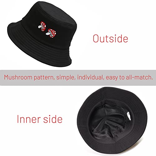 Image of Cotton Bucket Hat for Women Men Summer Travel Sun Beach Bucket Cap, Unisex Outdoor Fisherman Hat