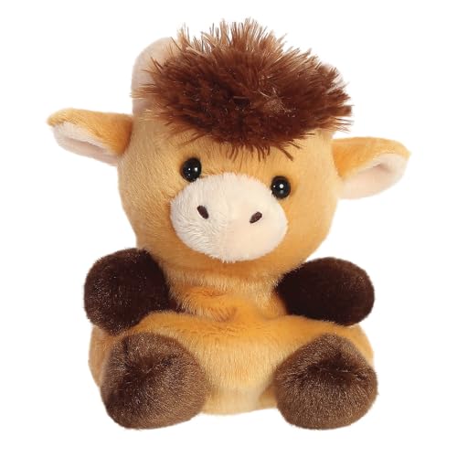 AURORA, 33851, Palm Pals Hubert Highland Cow, 13cm, Soft Toy, Brown