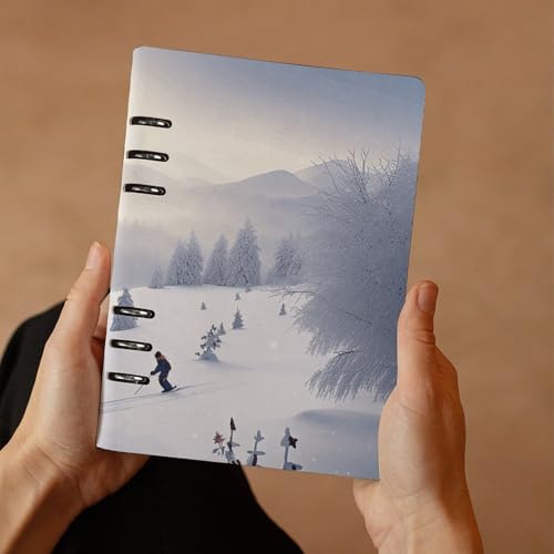 Cuaderno A5 de hojas sueltas Winter Skiing recargable con cubierta duradera 7