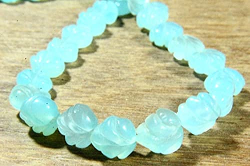 Aqua chalcedony perles cœurs de 9-13mm pour création de bijoux uniques - 2
