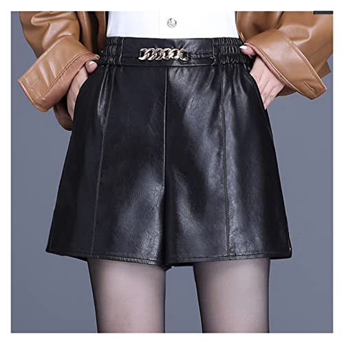 Short en similicuir femme taille haute élastique pour un effet gainant slim