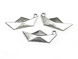 Vintageparts 4 Anhänger Paper Boat in antik silberfarben, DIY-Schmuck