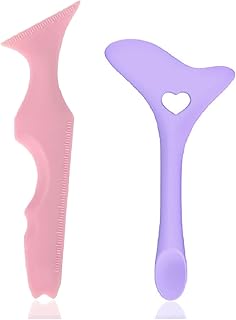 YEJAHY 2 PCS Eyeliner Stencils,Silicone Eyeliner Tool,with Silicone Beauty Ruler and Eyeliner Winged Aid Tool,for Beginners Eyeliner,Face Contour,Eyelash